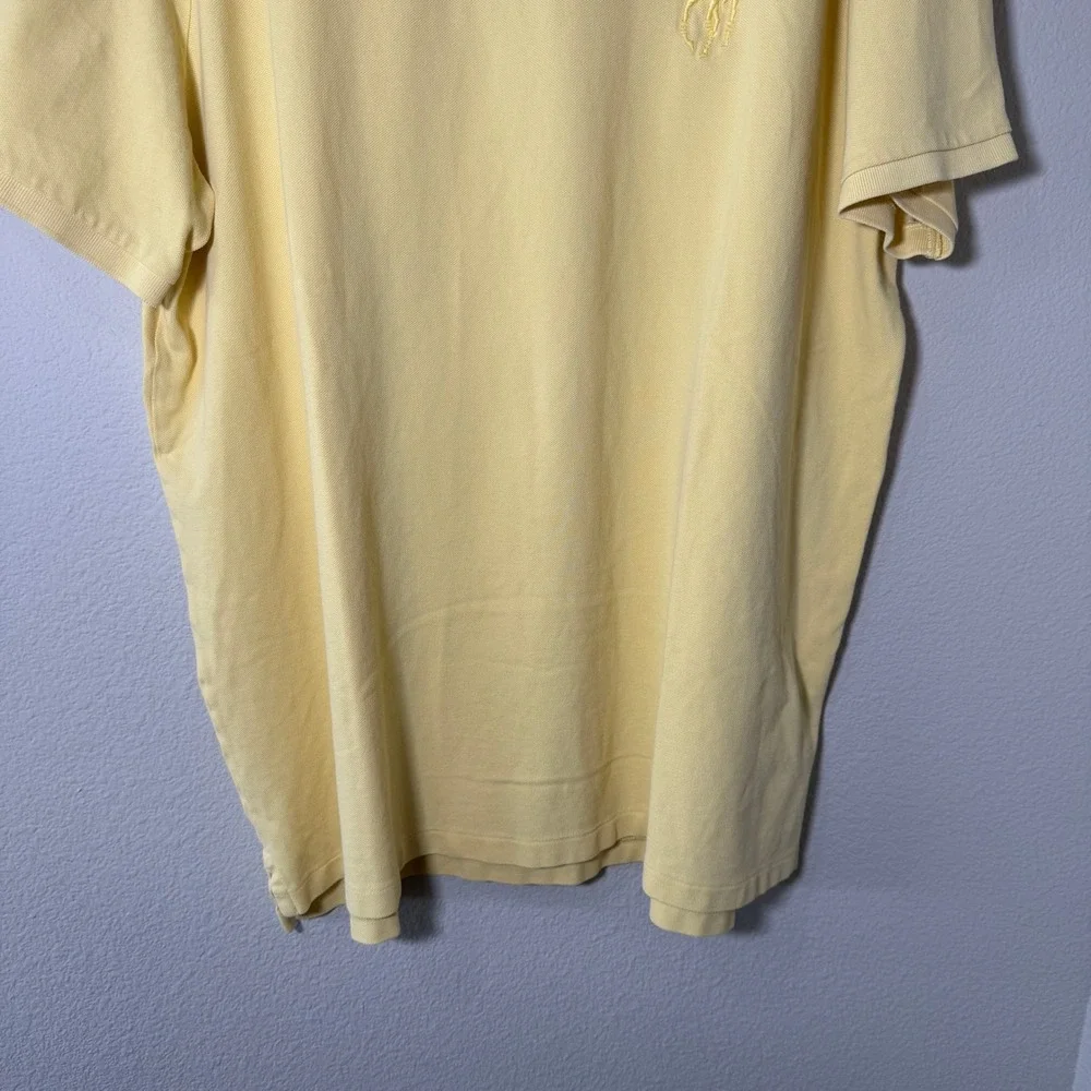 Polo Ralph‎ Lauren Men's XXL Yellow Big Pony Classic Fit Cotton Pique Polo Shirt